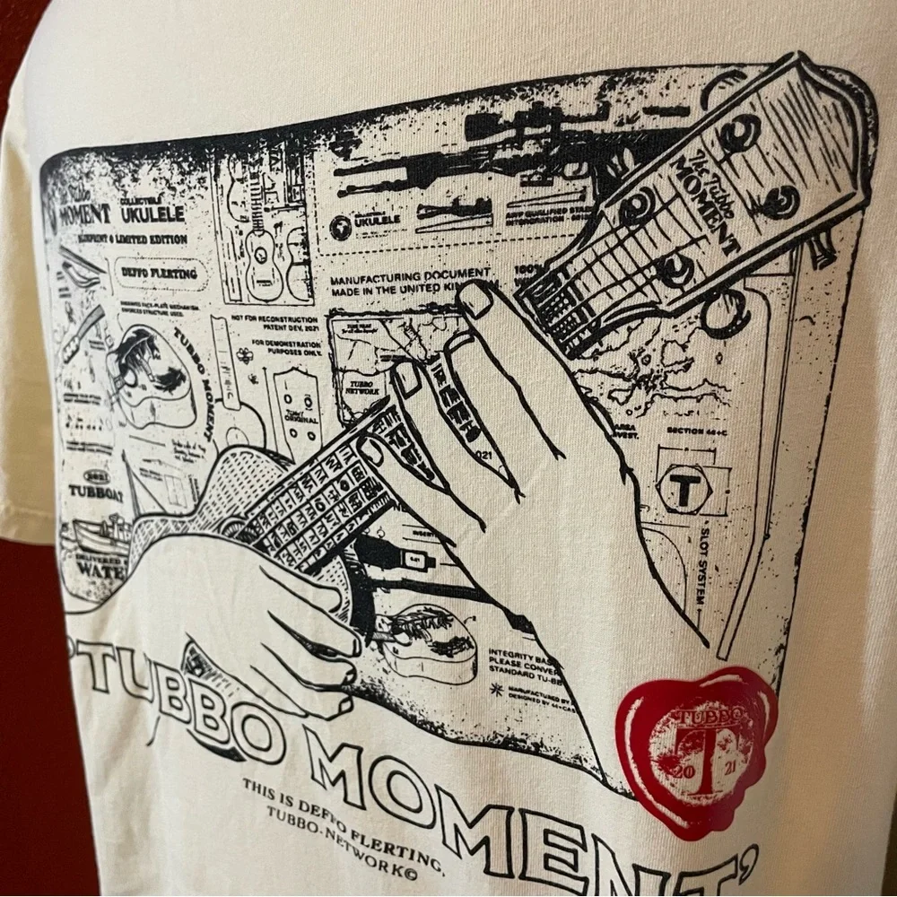 The Tubbo‎ Moment Men’s Limited Edition Ukelele Sand Tee Shirt
